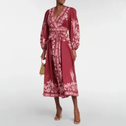 Zimmermann Tiggy Wrap Midi Dress in Rhubarb Bird Size 10 for rent on The Volte - image 2