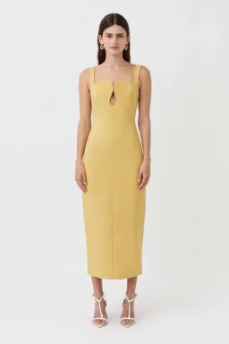 Camilla and Marc Brixton Midi Dress Mustard Yellow Size 14 AU for rent on The Volte - image 1