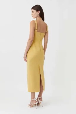 Camilla and Marc Brixton Midi Dress Mustard Yellow Size 14 AU for rent on The Volte - image 4