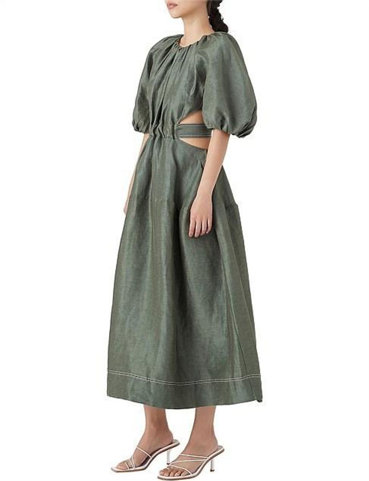 Aje Mimosa Cutout Midi Dress Green Size 8 - Image 3