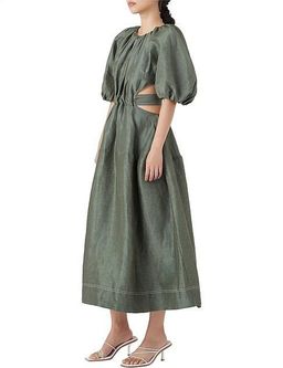 Aje Mimosa Cutout Midi Dress Green Size 8 for rent on The Volte - image 3