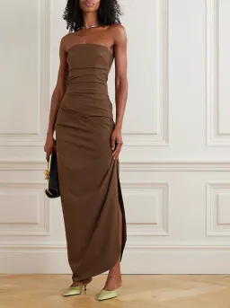 FLORENT STRAPLESS GOWN | MOCHA - SIZE 10 for rent on The Volte - image 1