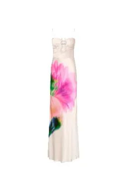 🌸 Rebecca Vallance Dahlia Blossom Gown – Size 12 (AU) Pink Floral Satin Maxi Dress 🌸 for rent on The Volte - image 6