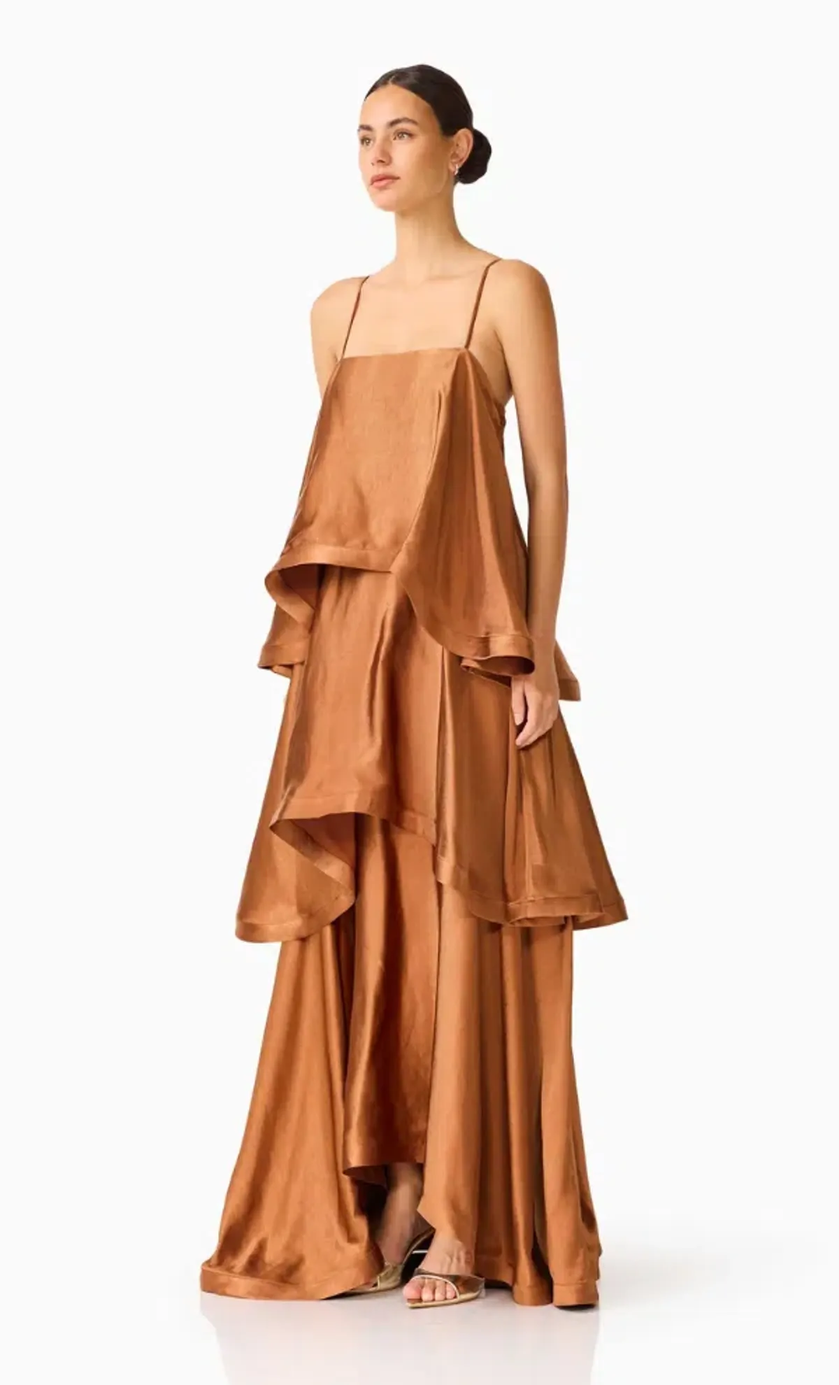 Elliatt  Tilly Tiered Maxi Dress in Toffee Brown - Image 2