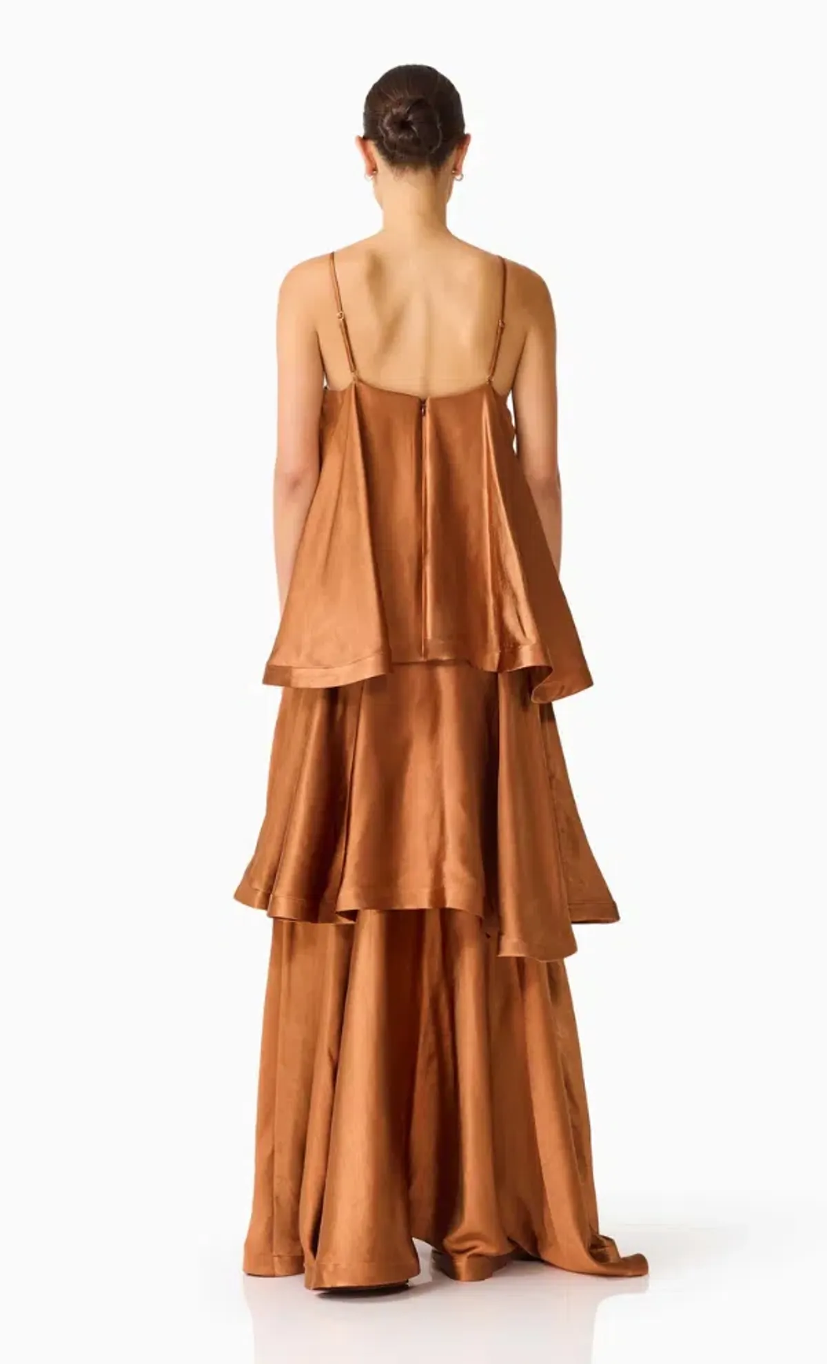 Elliatt  Tilly Tiered Maxi Dress in Toffee Brown - Image 3