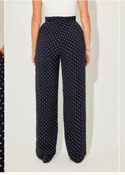 Polka Dot Peplum Top and Polka Dot Wide leg pant set - Odd Muse London for rent on The Volte - image 6