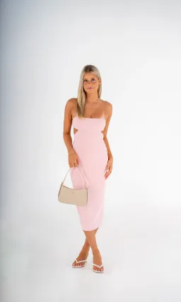 Bec & Bridge Elle Midi Dress Pink for rent on The Volte - image 1