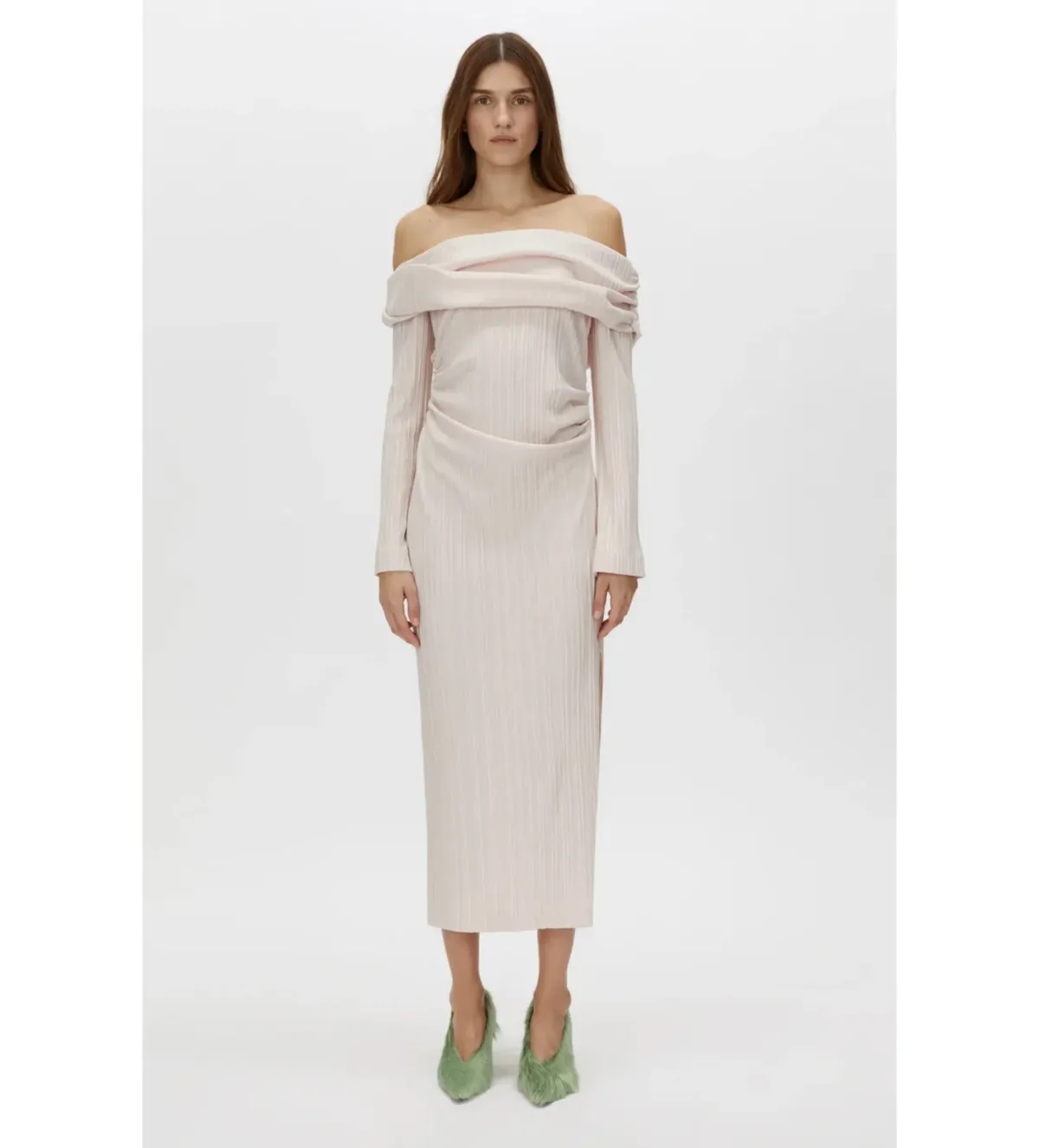 Camilla and Marc Shaw Off Shoulder Dress in Ice Pink Size AU8 - Image 1