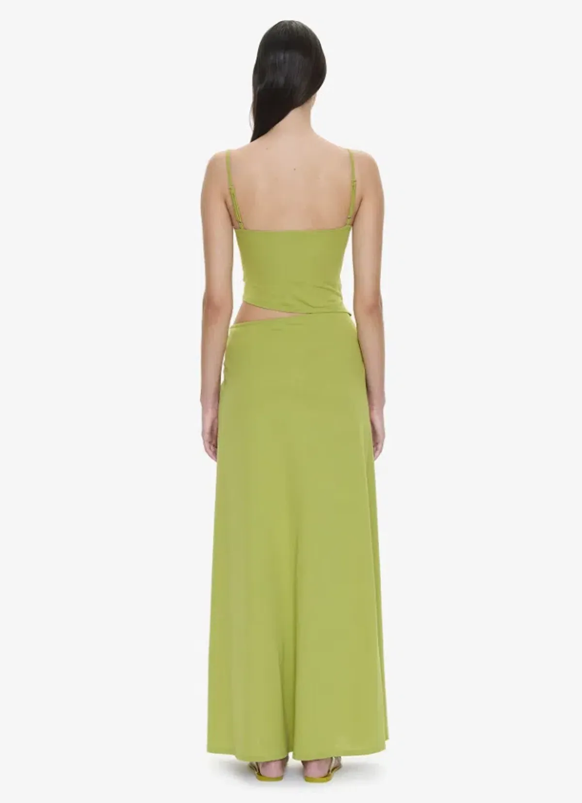 Christopher Esber Orbit Ruched Disconnect Cascade Dress dypsis green Size 8 - Image 2