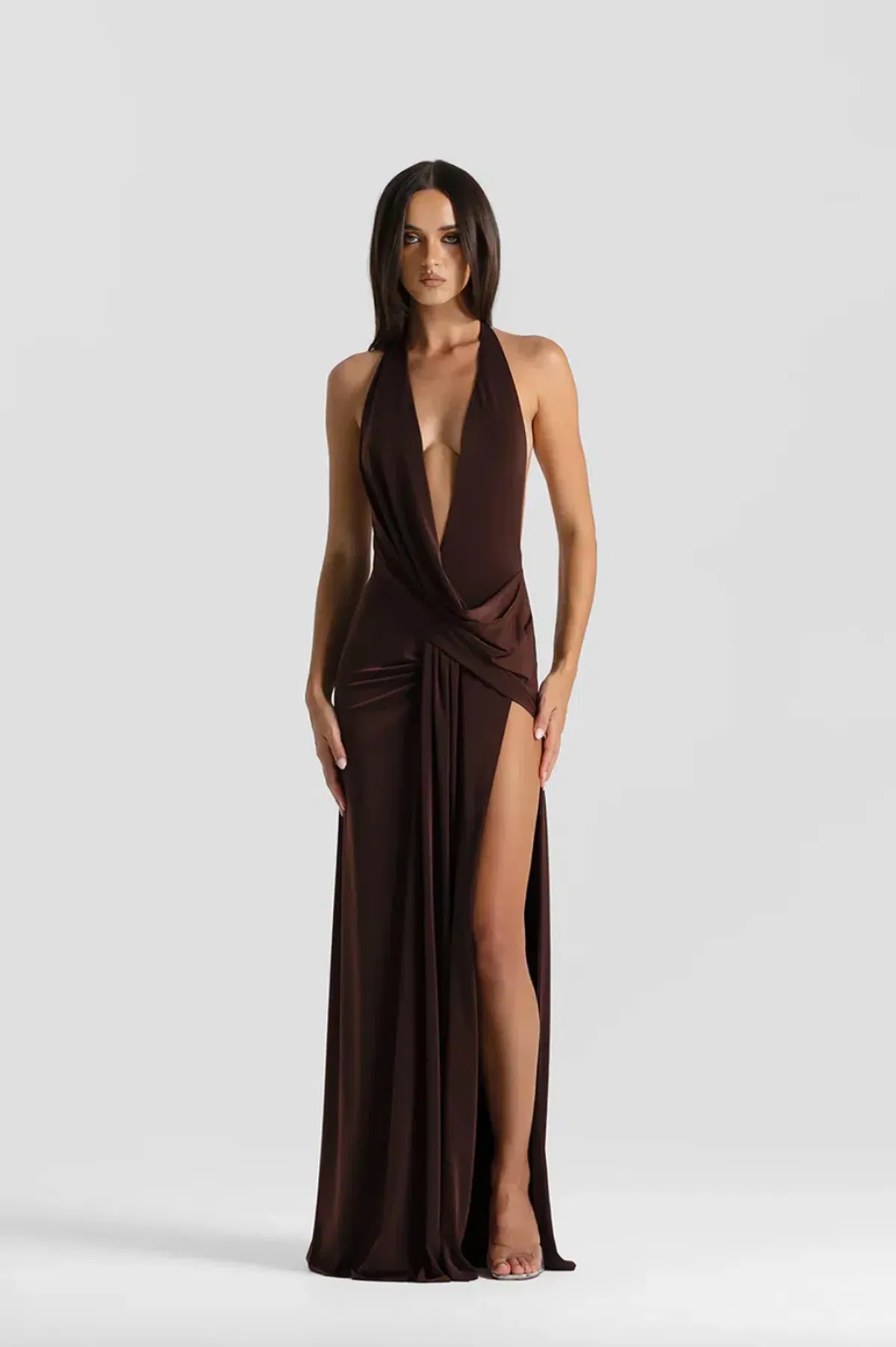 Natalie rolt, winona gownm, maxi, brown, size 6  - Image 1