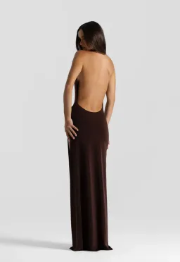 Natalie rolt, winona gownm, maxi, brown, size 8 for rent on The Volte - image 3