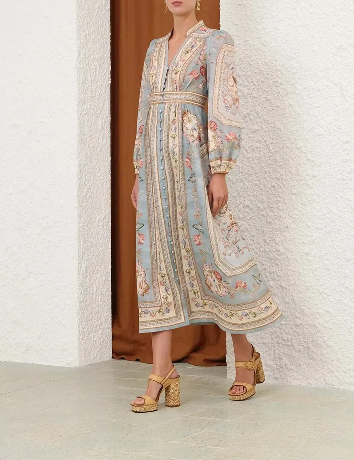Zimmermann Roselight Plunge Midi Dress - size 1 - Image 2
