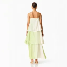Elliatt Elisia Tiered Gown in Green & Pink Floral Small for rent on The Volte - image 5