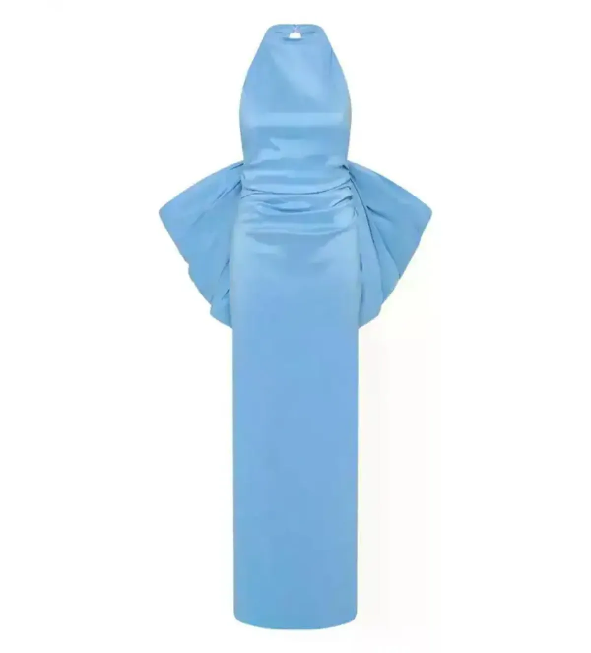Rachel Gilbert Lottie Bow-Detail Halterneck Gown Blue Size 3/AU 12 - Image 1