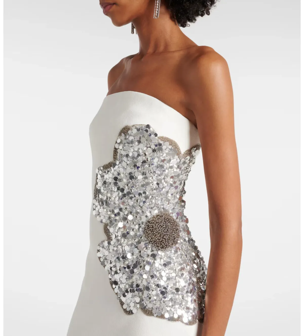 Rebecca Vallance Layana Strapless Embellished Gown White Size 8 - Image 3
