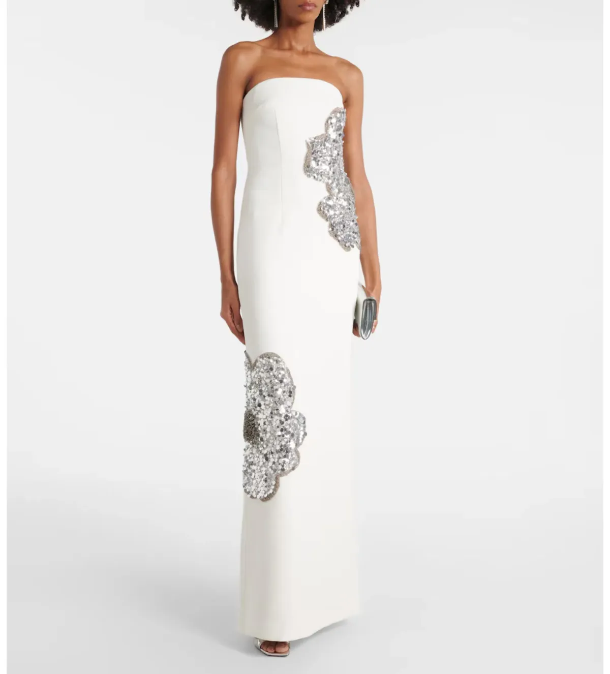Rebecca Vallance Layana Strapless Embellished Gown White Size 8 - Image 1