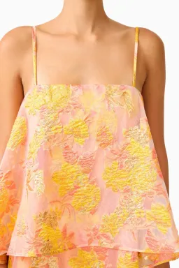 Elysia Tiered Gown in Orange Floral for rent on The Volte - image 5