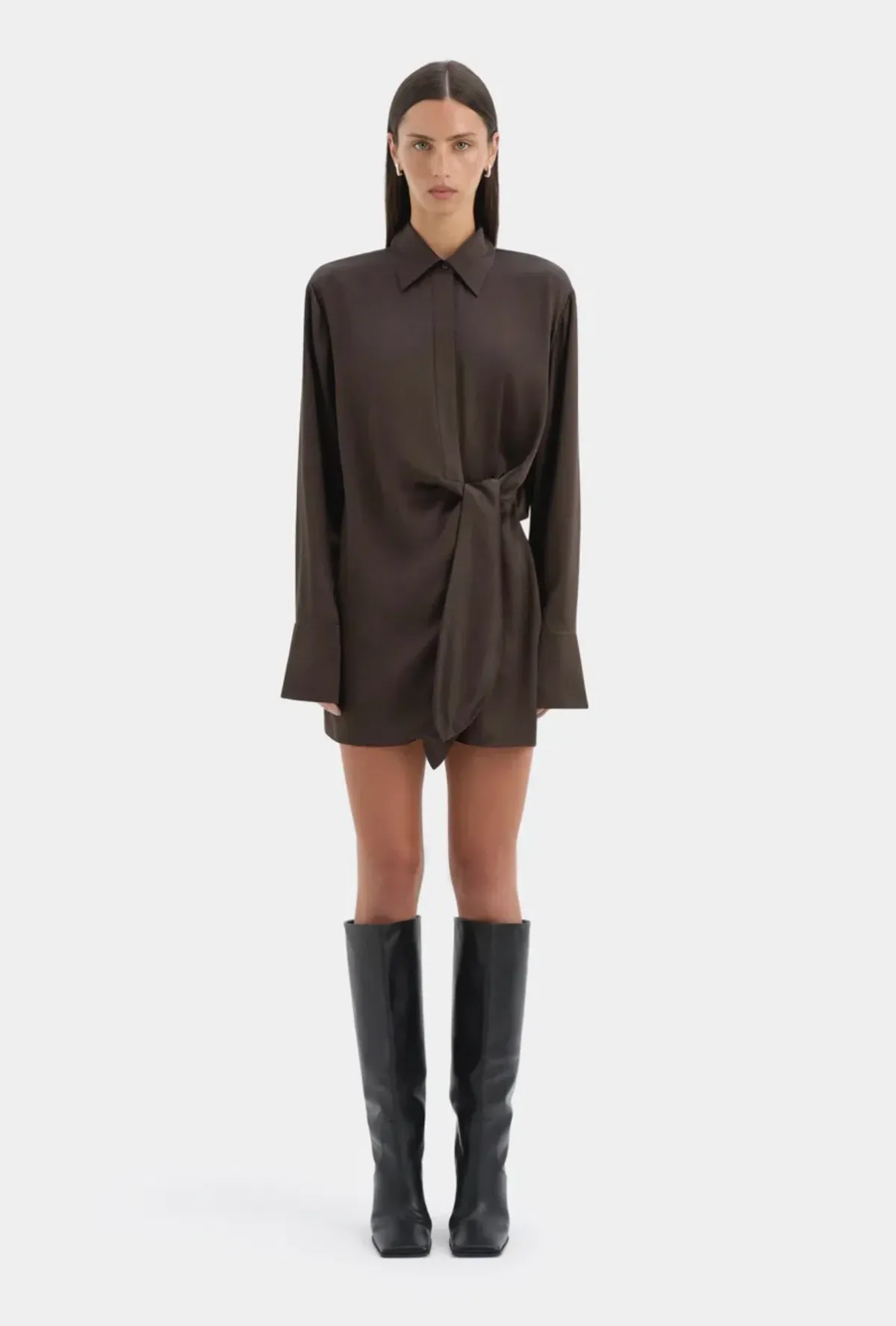 SIR SORRENTO SHIRT DRESS - SIR 2 CHOCOLATE - Image 1