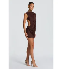 Baby Boo Mireya Mini Dress Plum Brown Size XS / AU 6  for rent on The Volte - image 4