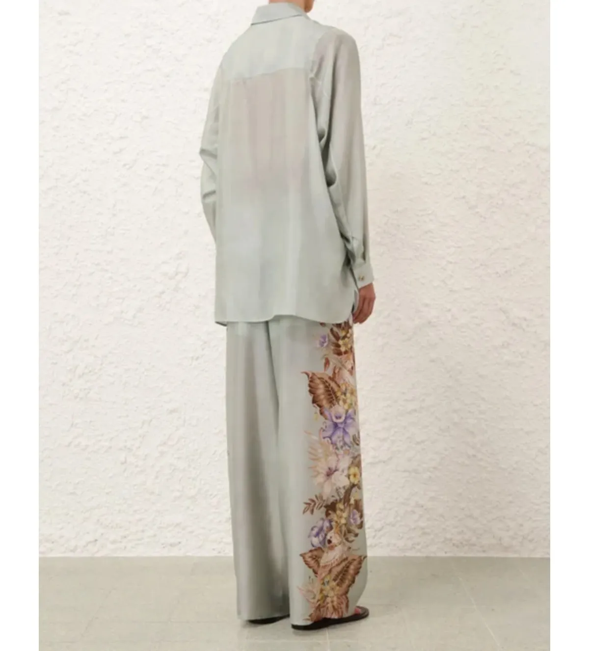 Zimmermann Coco Silk Relaxed Pant Size 1 & Shirt Size 0 Set Print - Image 3