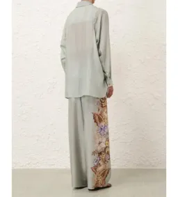 Zimmermann Coco Silk Relaxed Pant Size 1 & Shirt Size 0 Set Print for rent on The Volte - image 3