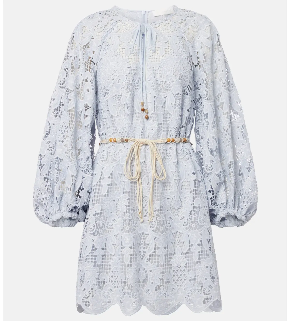 Zimmermann Coco Lace Tunic Mini Dress Blue Size 2/AU 10 - Image 4