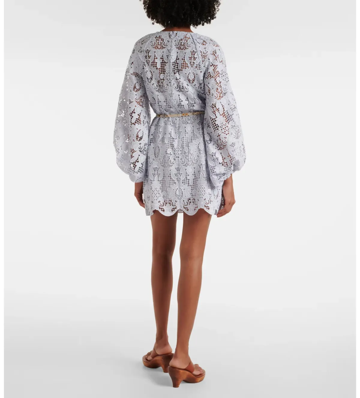 Zimmermann Coco Lace Tunic Mini Dress Blue Size 2/AU 10 - Image 2