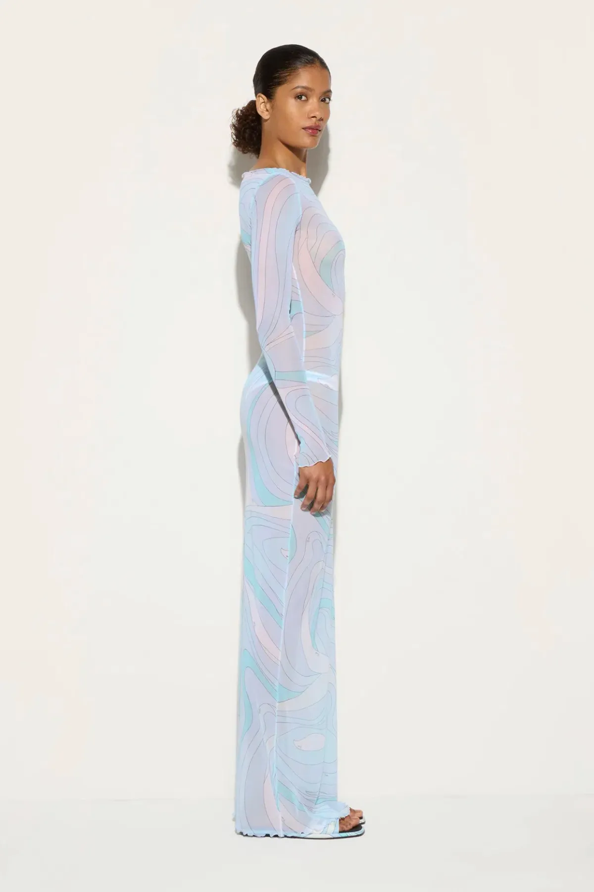 PUCCI - MARMO PRINT TULLE LONG DRESS - Image 6