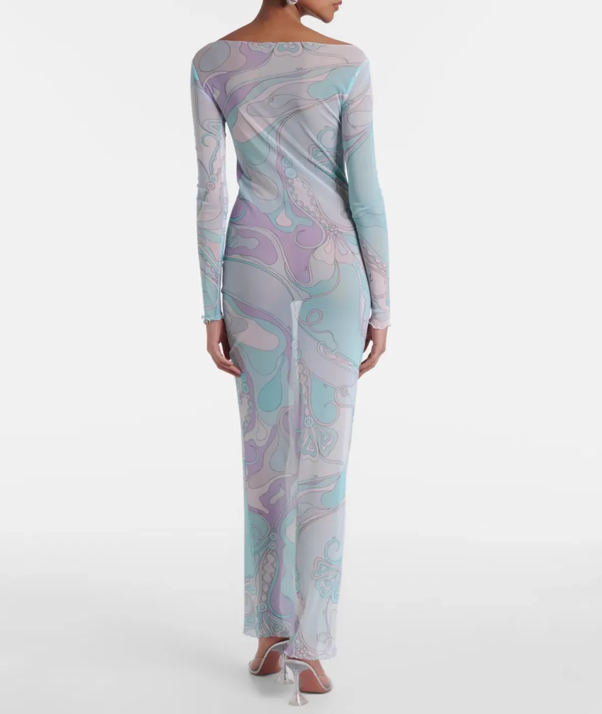 PUCCI - MARMO PRINT TULLE LONG DRESS - Image 2