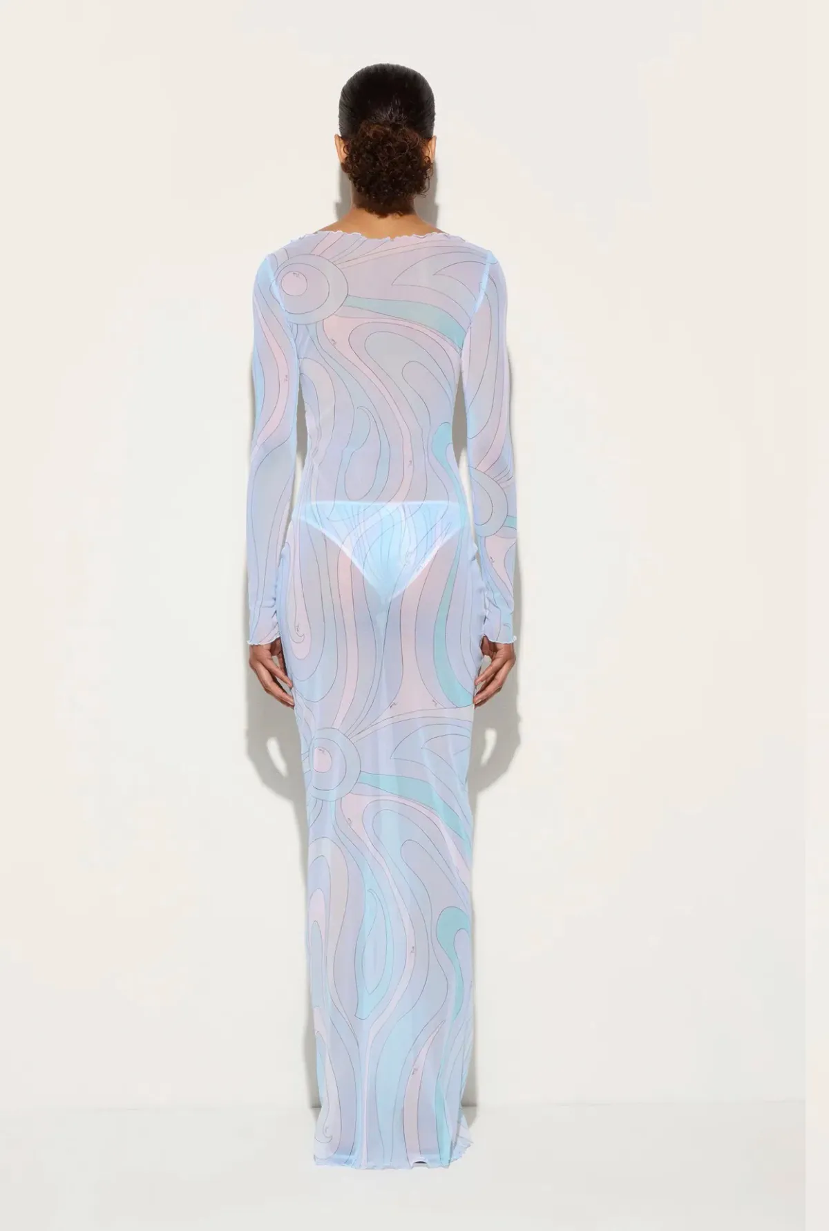 PUCCI - MARMO PRINT TULLE LONG DRESS - Image 7