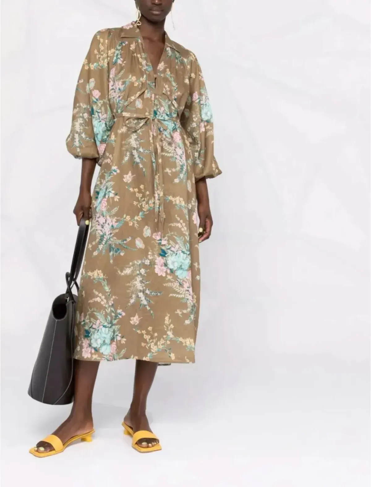 ZIMMERMANN CASSIA WRAP TIE MIDI DRESS SIZE 1/ AU10 - Image 1