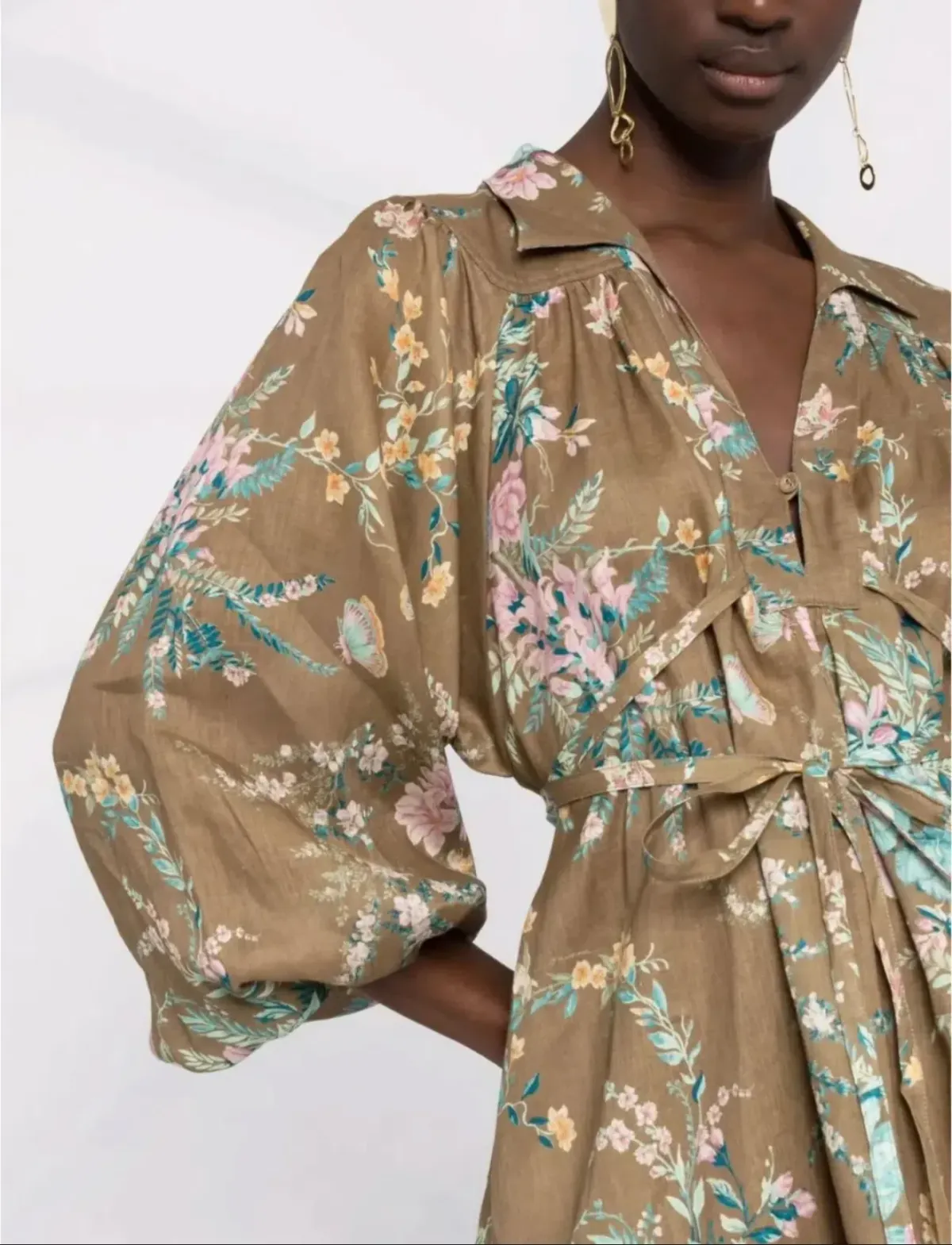 ZIMMERMANN CASSIA WRAP TIE MIDI DRESS SIZE 1/ AU10 - Image 4