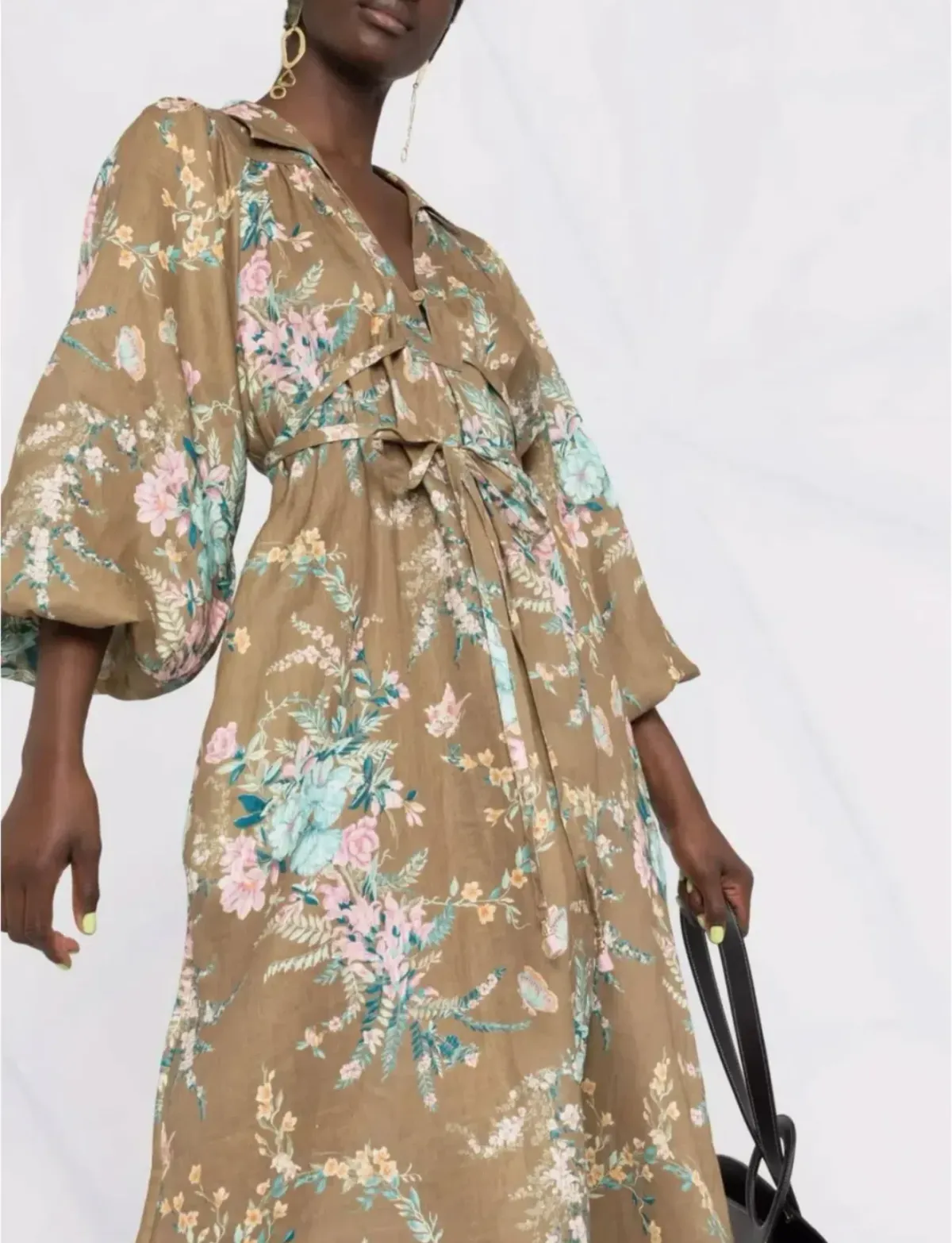 ZIMMERMANN CASSIA WRAP TIE MIDI DRESS SIZE 1/ AU10 - Image 2