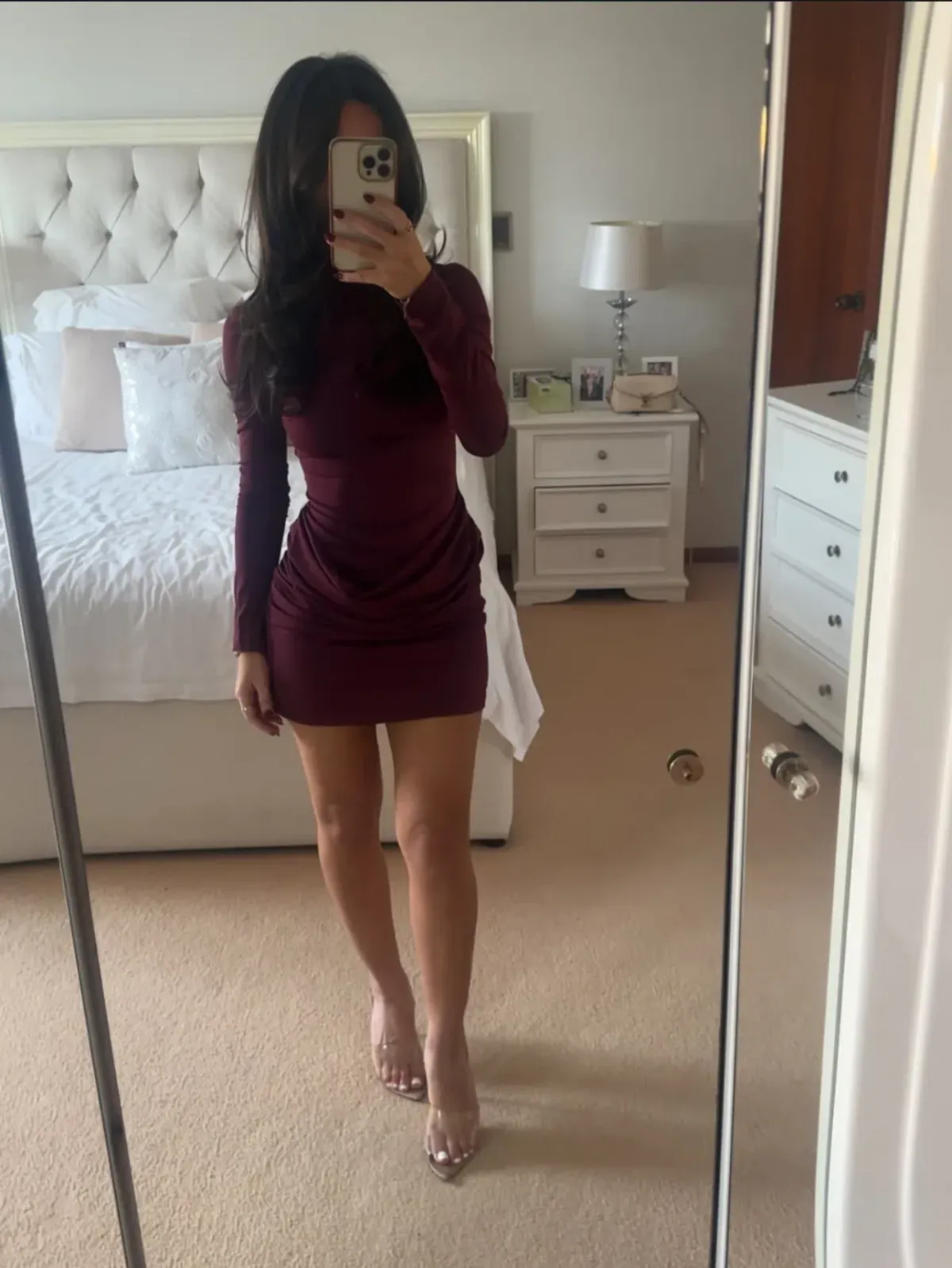 BENNI Veda Mini Dress In Plum | Size AU 8 - Image 3