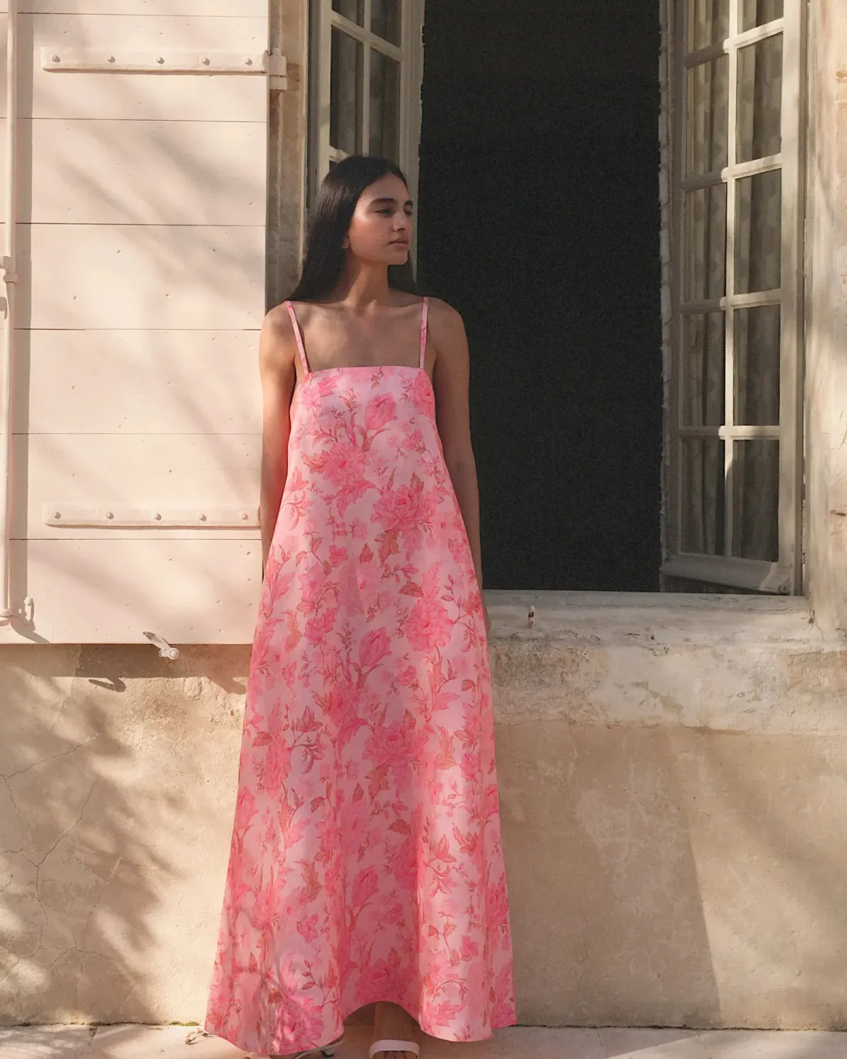 Morton Mac Camilla Maxi Dress Blush Rose Size M - Image 1