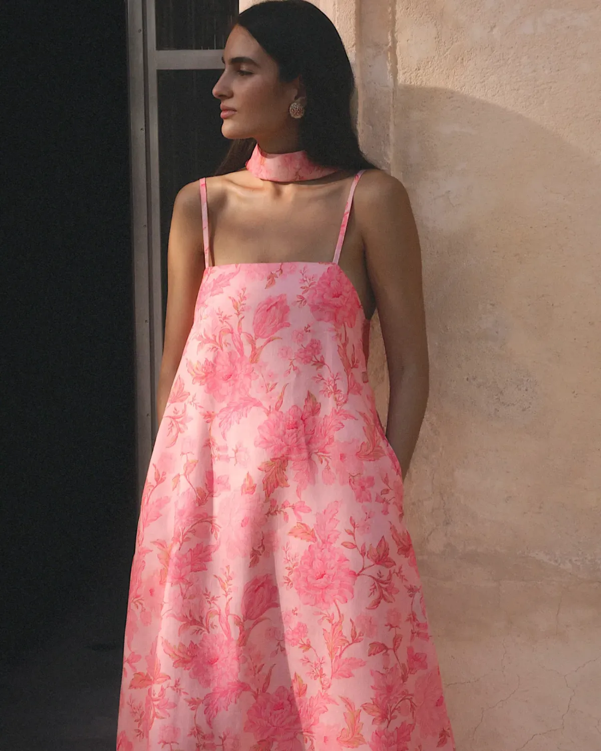 Morton Mac Camilla Maxi Dress Blush Rose Size M - Image 3