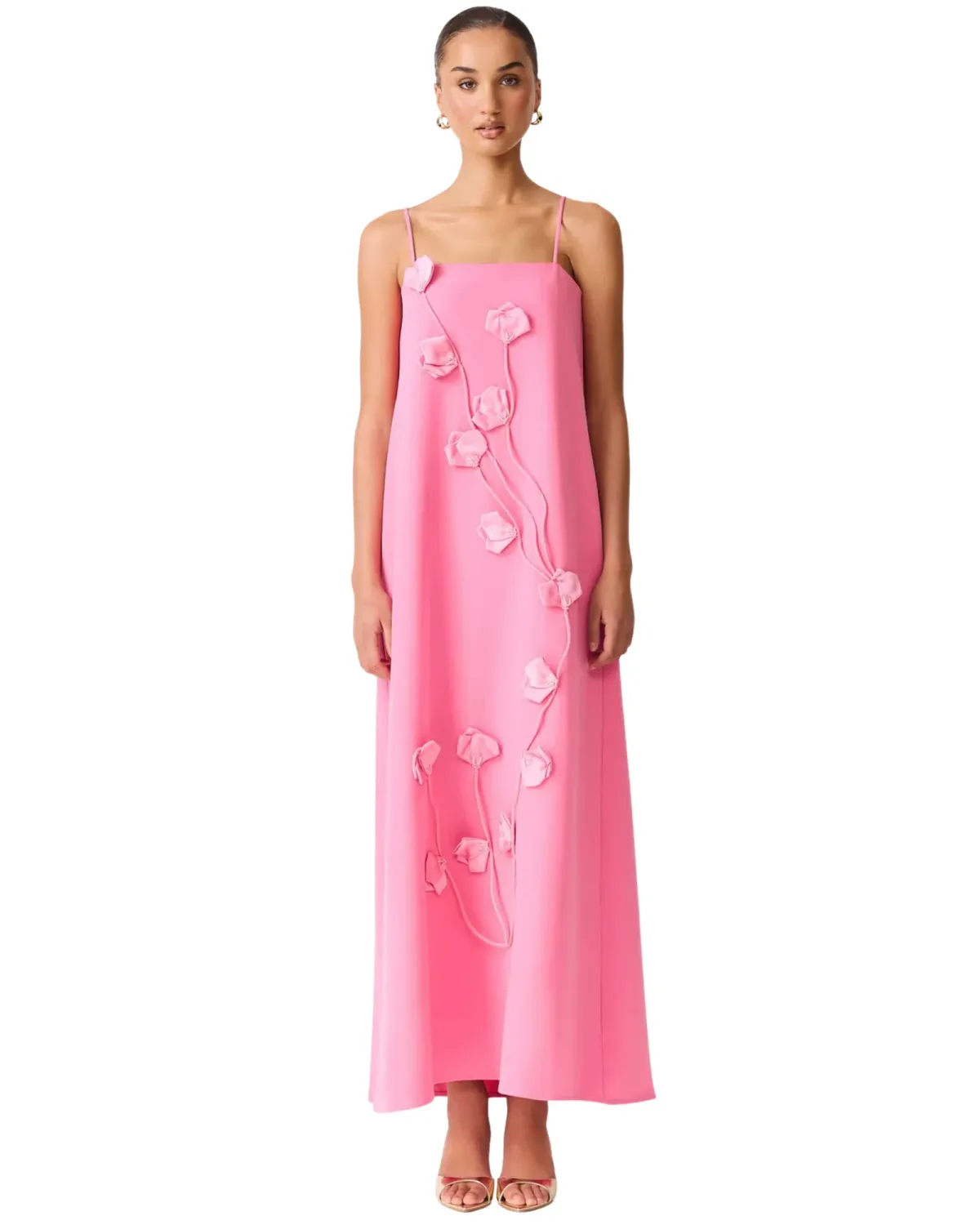 Elliatt Nolana Floral Applique Gown Pink Size M - Image 2