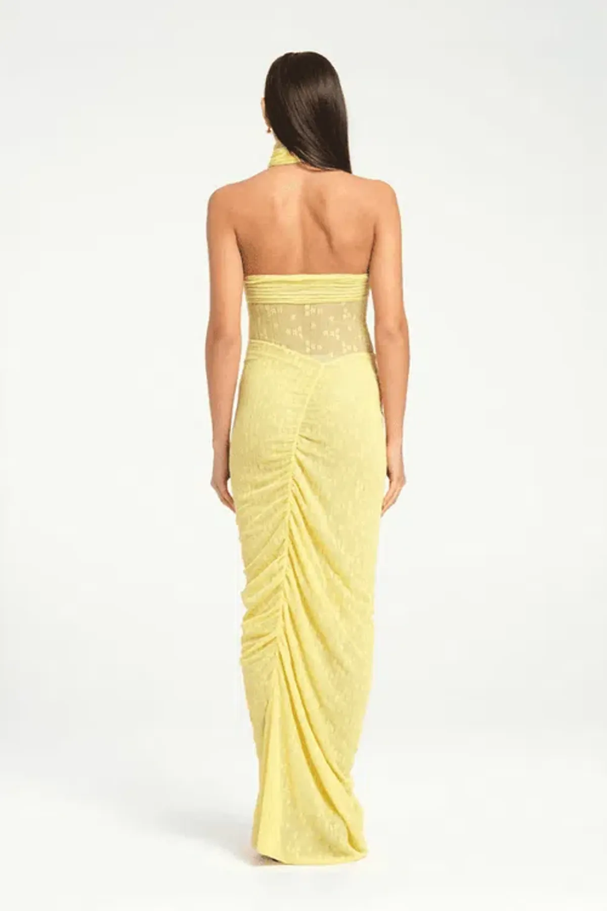 BENNI Hudson Lace Maxi Dress In Butter | Size AU 12 - Image 3
