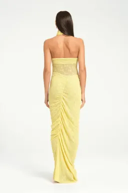 BENNI Hudson Lace Maxi Dress In Butter | Size AU 12 for rent on The Volte - image 3