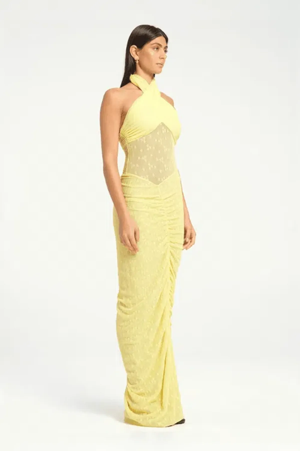 BENNI Hudson Lace Maxi Dress In Butter | Size AU 12 - Image 1