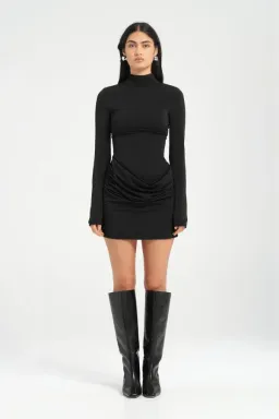 BENNI Veda Mini Dress In Black | Size AU 8 for rent on The Volte - image 2