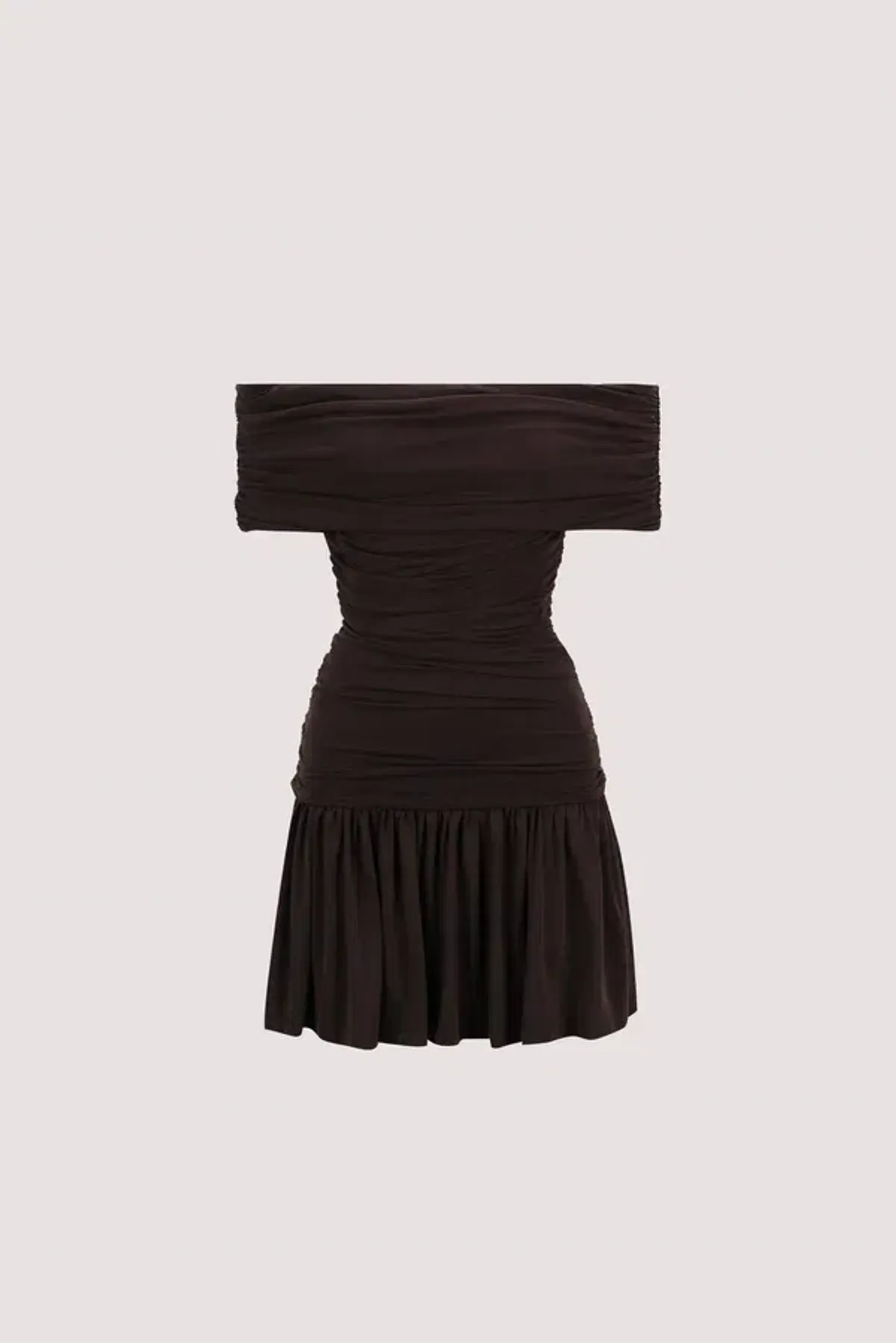 Dishh, burnt choc off shoulder mini dress - Image 2