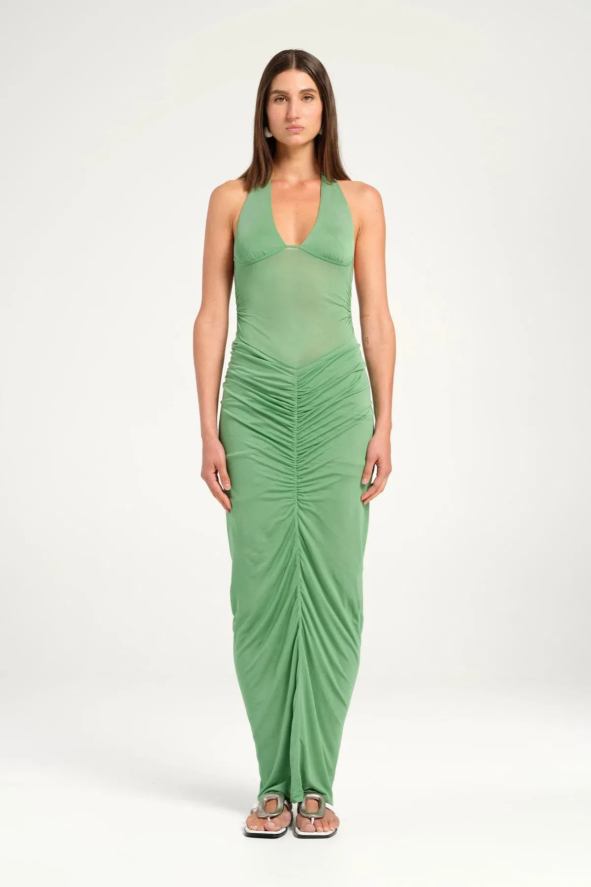 BENNI Pierre Maxi Dress In Forest Green | Size AU 8 - Image 3