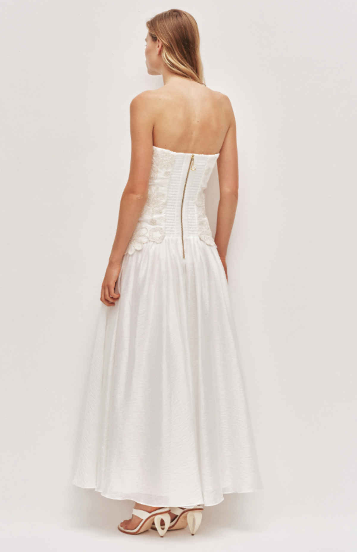 AJE Gia Embroidered Gown Ivory Size 8 - Image 2
