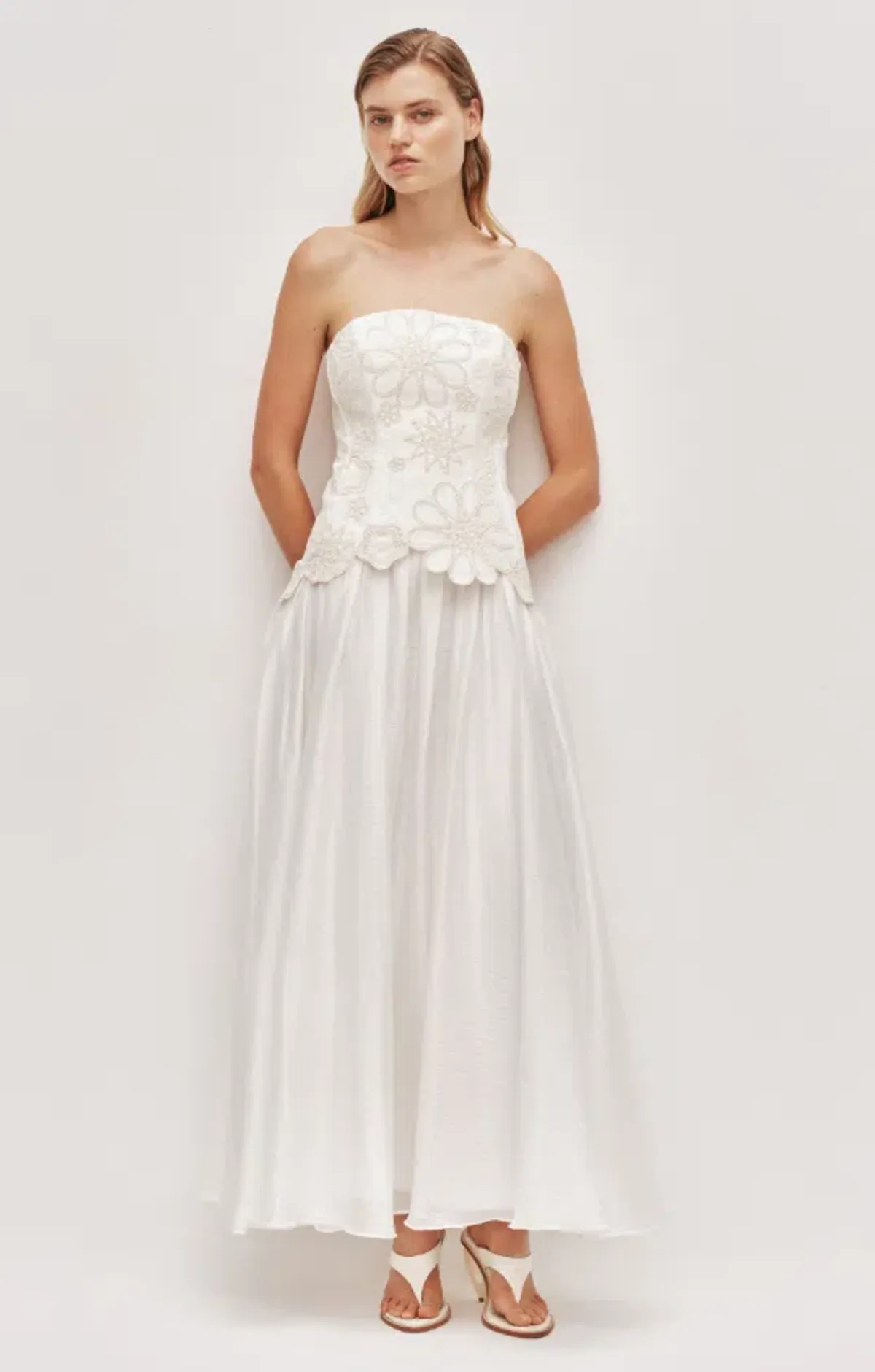 AJE Gia Embroidered Gown Ivory Size 10 - Image 1