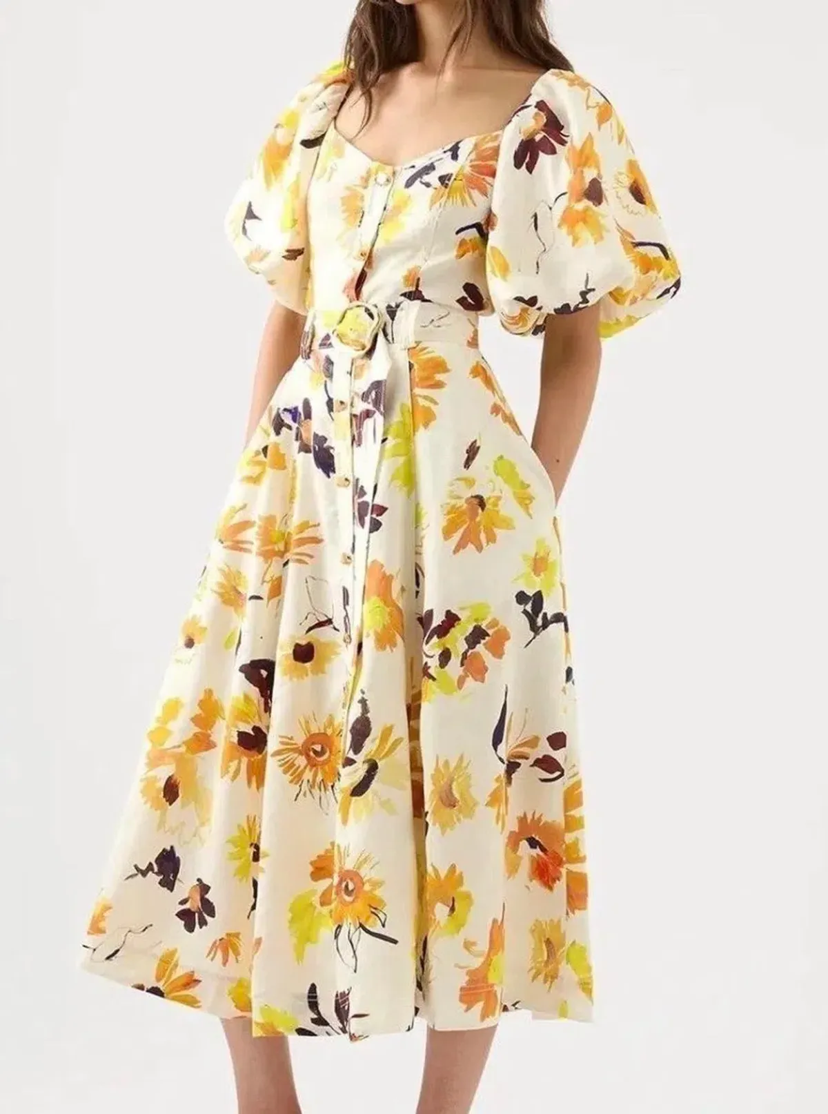 Aje Soleil Belted Midi Dress size 12 - Image 1