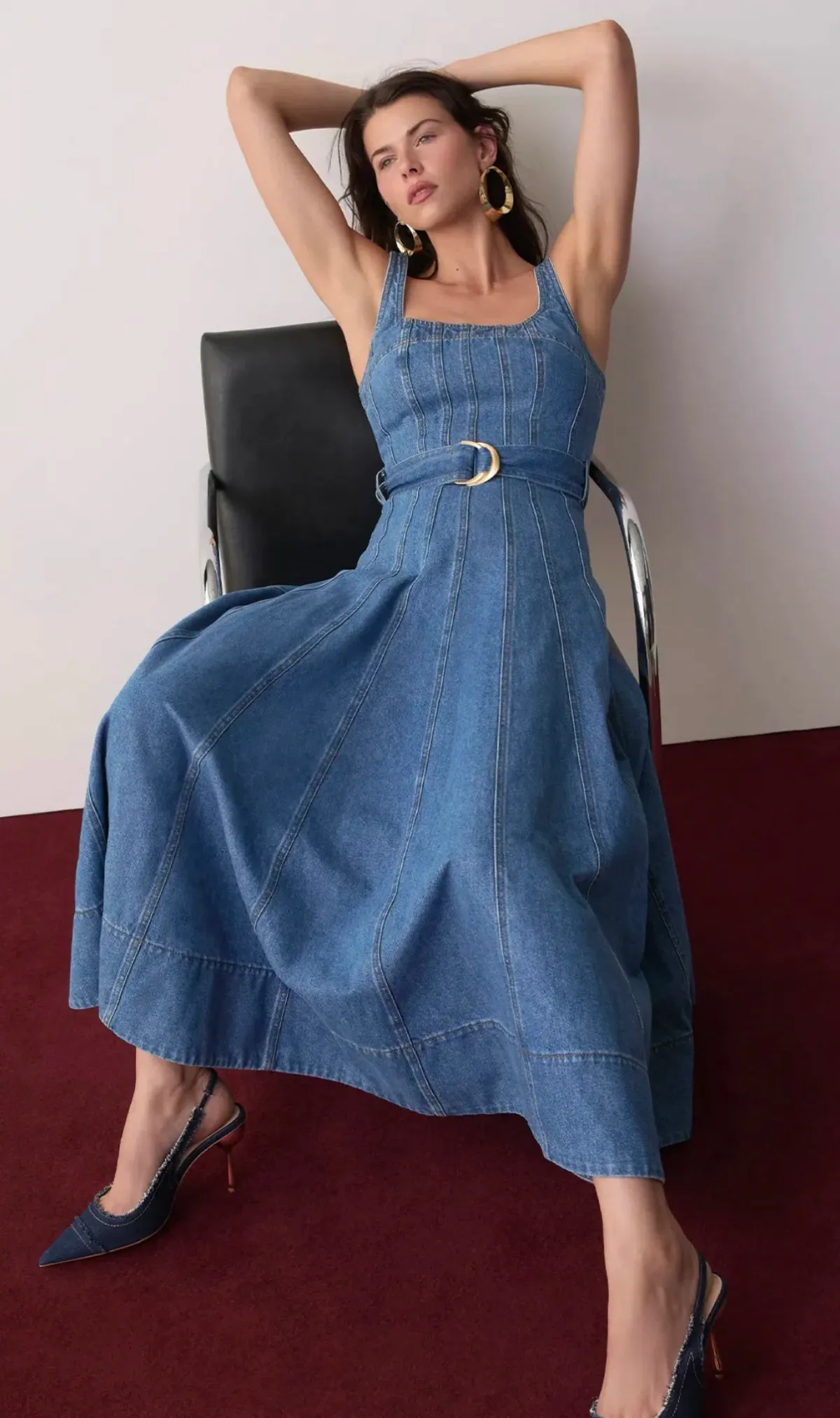 Aje Rainer Denim Midi Dress size 8 - Image 2