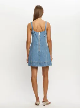 Kivari Oriana Denim Mini Dress size 12 for rent on The Volte - image 4