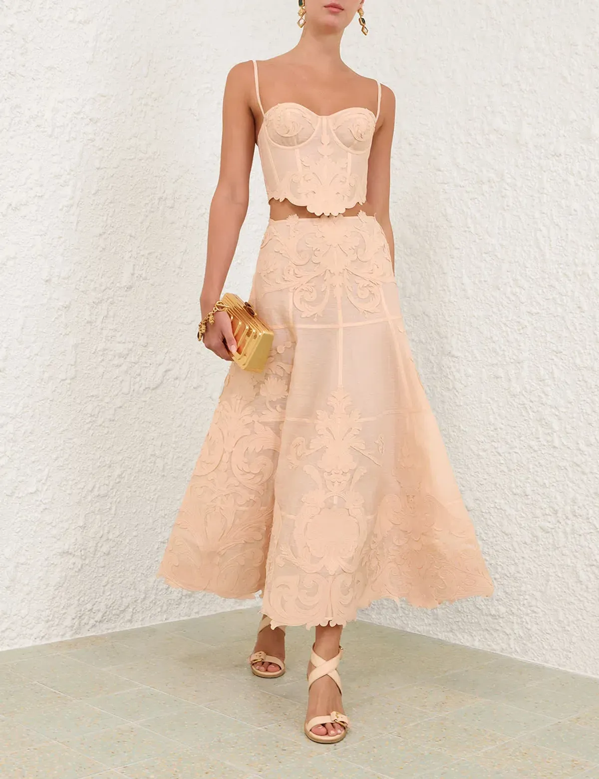 ZIMMERMANN REBELLION FILIGREE BODICE SIZE O & MIDI SKIRT SIZE OP - Image 1