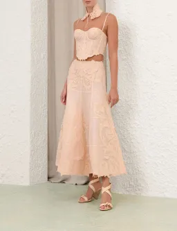 ZIMMERMANN REBELLION FILIGREE BODICE SIZE O & MIDI SKIRT SIZE OP for rent on The Volte - image 2